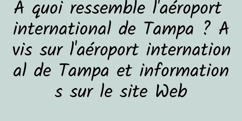 À quoi ressemble l'aéroport international de Tampa ? Avis sur l'aéroport international de Tampa et informations sur le site Web