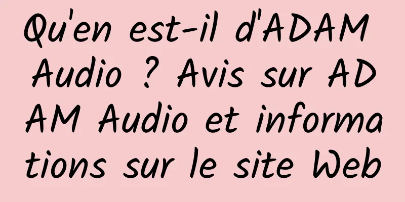 Qu'en est-il d'ADAM Audio ? Avis sur ADAM Audio et informations sur le site Web