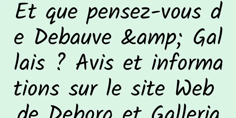 Et que pensez-vous de Debauve & Gallais ? Avis et informations sur le site Web de Deborg et Galleria