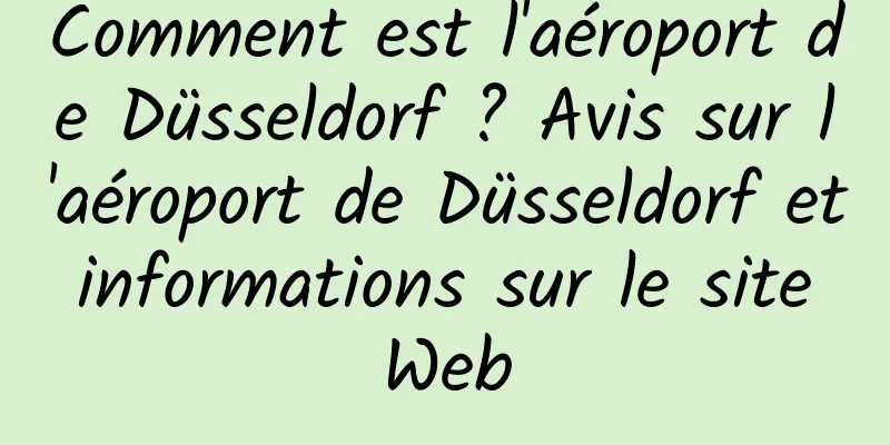 Comment est l'aéroport de Düsseldorf ? Avis sur l'aéroport de Düsseldorf et informations sur le site Web