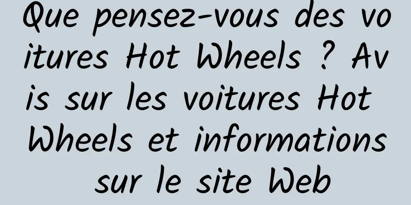 Que pensez-vous des voitures Hot Wheels ? Avis sur les voitures Hot Wheels et informations sur le site Web