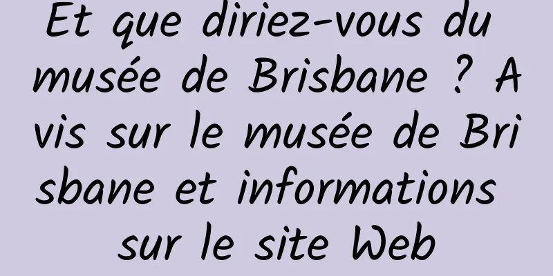 Et que diriez-vous du musée de Brisbane ? Avis sur le musée de Brisbane et informations sur le site Web