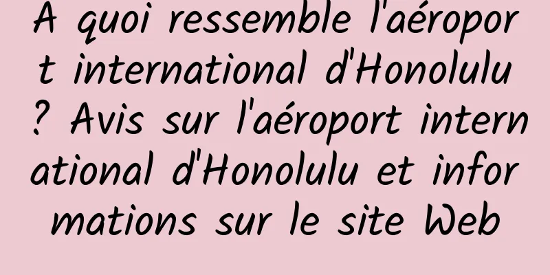 À quoi ressemble l'aéroport international d'Honolulu ? Avis sur l'aéroport international d'Honolulu et informations sur le site Web
