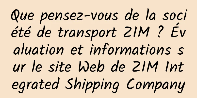Que pensez-vous de la société de transport ZIM ? Évaluation et informations sur le site Web de ZIM Integrated Shipping Company