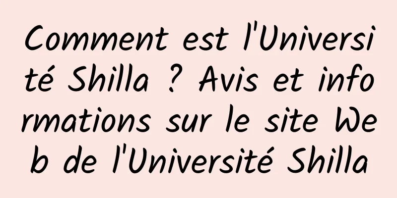 Comment est l'Université Shilla ? Avis et informations sur le site Web de l'Université Shilla