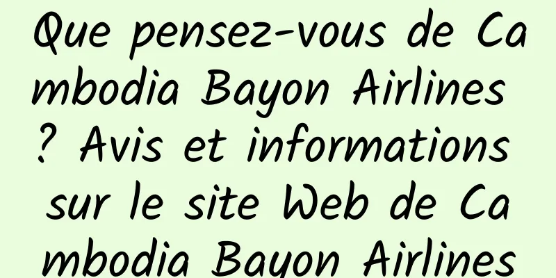 Que pensez-vous de Cambodia Bayon Airlines ? Avis et informations sur le site Web de Cambodia Bayon Airlines