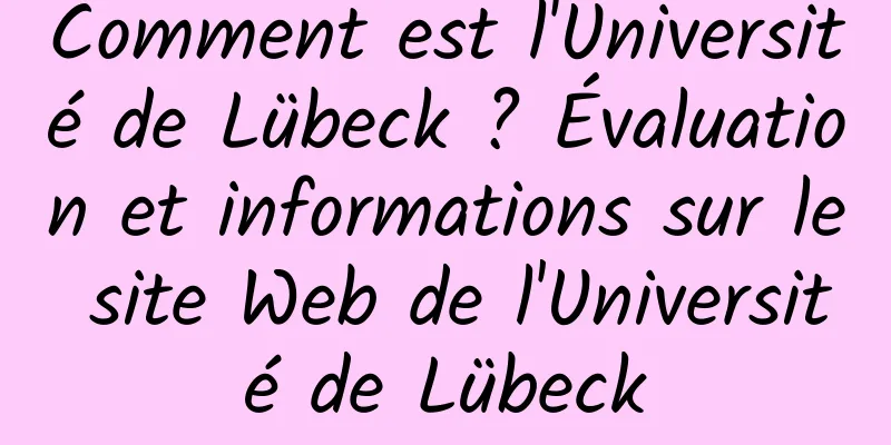 Comment est l'Université de Lübeck ? Évaluation et informations sur le site Web de l'Université de Lübeck