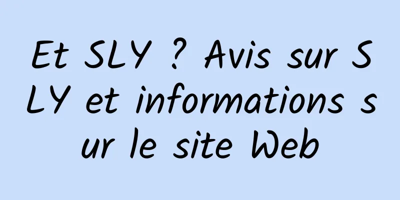 Et SLY ? Avis sur SLY et informations sur le site Web