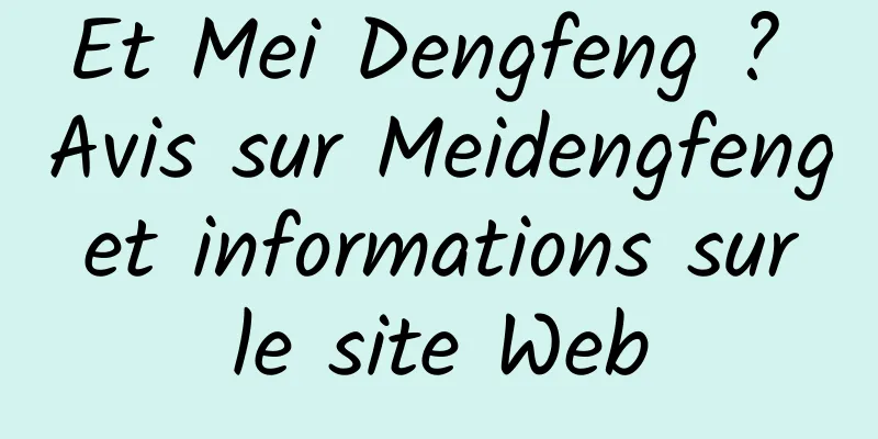 Et Mei Dengfeng ? Avis sur Meidengfeng et informations sur le site Web