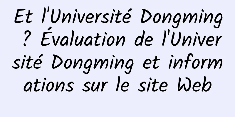 Et l'Université Dongming ? Évaluation de l'Université Dongming et informations sur le site Web