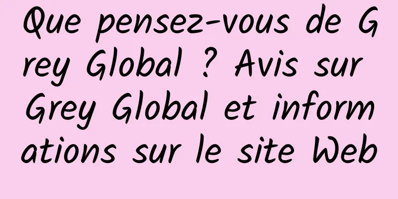 Que pensez-vous de Grey Global ? Avis sur Grey Global et informations sur le site Web