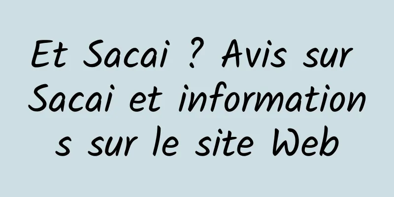 Et Sacai ? Avis sur Sacai et informations sur le site Web
