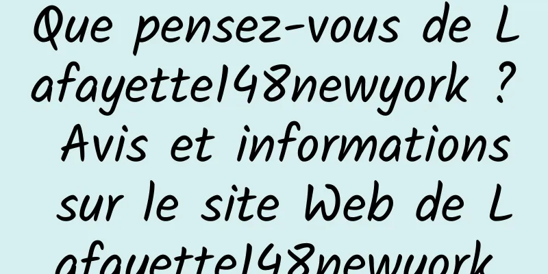 Que pensez-vous de Lafayette148newyork ? Avis et informations sur le site Web de Lafayette148newyork