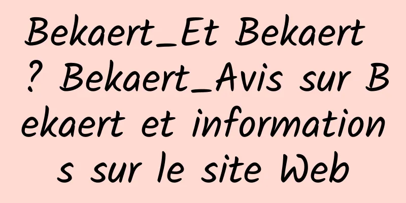 Bekaert_Et Bekaert ? Bekaert_Avis sur Bekaert et informations sur le site Web