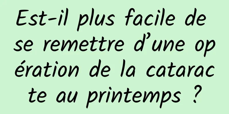 Est-il plus facile de se remettre d’une opération de la cataracte au printemps ?