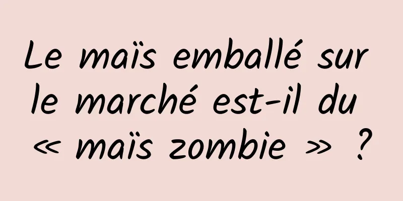 Le maïs emballé sur le marché est-il du « maïs zombie » ?