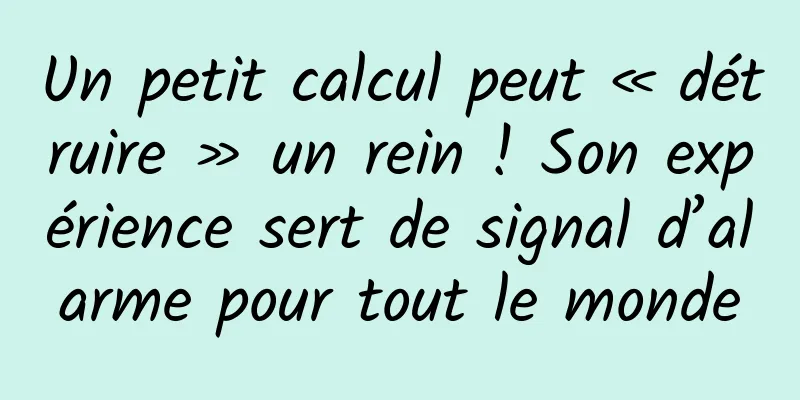 Un petit calcul peut « détruire » un rein ! Son expérience sert de signal d’alarme pour tout le monde