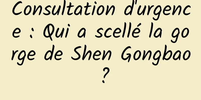 Consultation d'urgence : Qui a scellé la gorge de Shen Gongbao ?