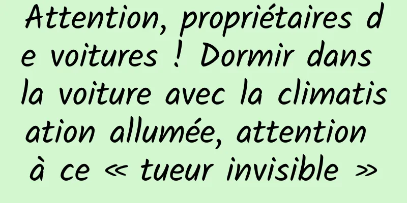 Attention, propriétaires de voitures ! Dormir dans la voiture avec la climatisation allumée, attention à ce « tueur invisible »