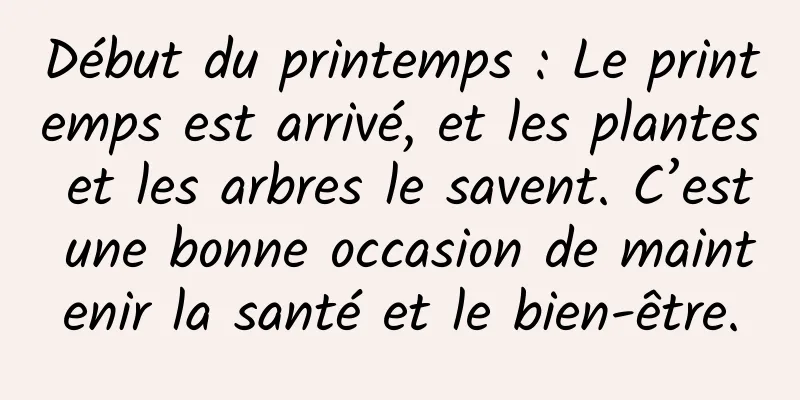 Début du printemps : Le printemps est arrivé, et les plantes et les arbres le savent. C’est une bonne occasion de maintenir la santé et le bien-être.