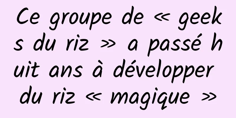 Ce groupe de « geeks du riz » a passé huit ans à développer du riz « magique »