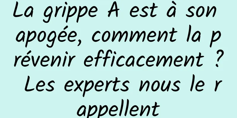 La grippe A est à son apogée, comment la prévenir efficacement ? Les experts nous le rappellent