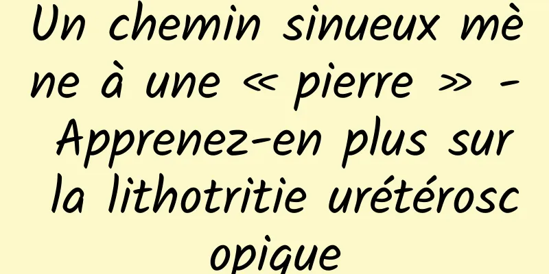 Un chemin sinueux mène à une « pierre » - Apprenez-en plus sur la lithotritie urétéroscopique
