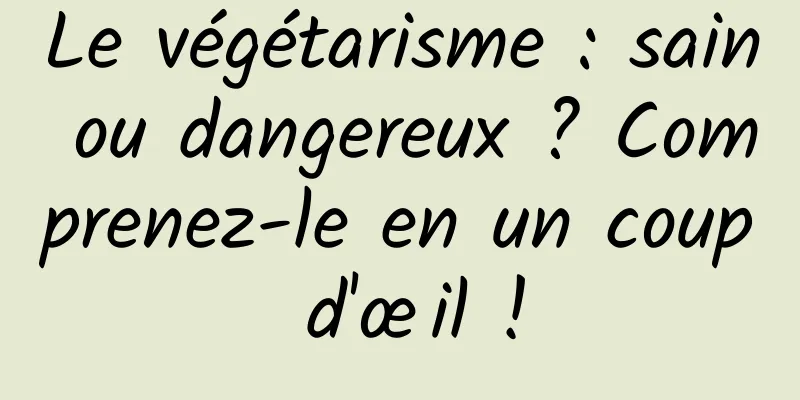 Le végétarisme : sain ou dangereux ? Comprenez-le en un coup d'œil !
