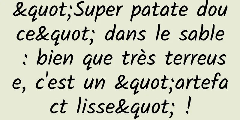 "Super patate douce" dans le sable : bien que très terreuse, c'est un "artefact lisse" !