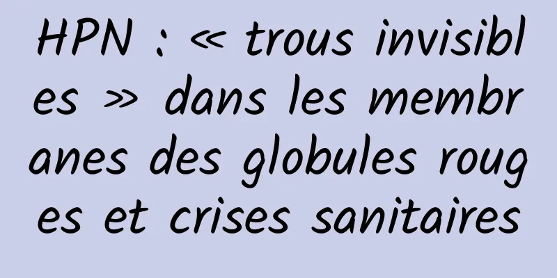 HPN : « trous invisibles » dans les membranes des globules rouges et crises sanitaires