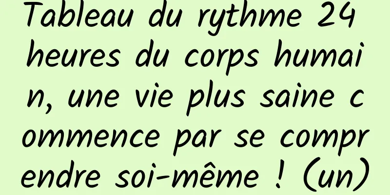 Tableau du rythme 24 heures du corps humain, une vie plus saine commence par se comprendre soi-même ! (un)