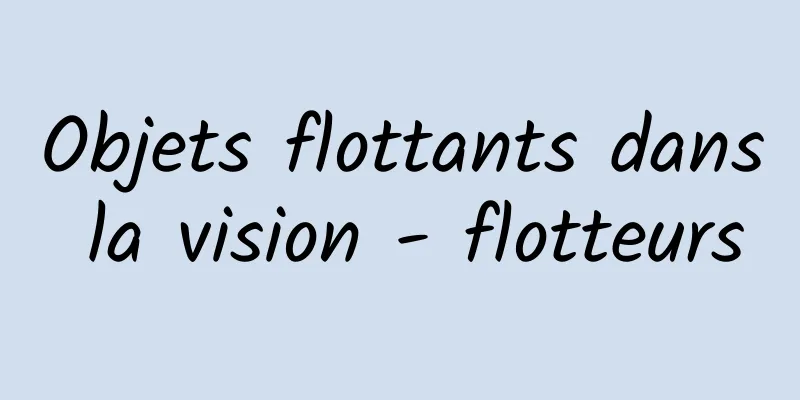 Objets flottants dans la vision - flotteurs