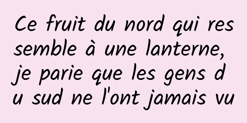 Ce fruit du nord qui ressemble à une lanterne, je parie que les gens du sud ne l'ont jamais vu