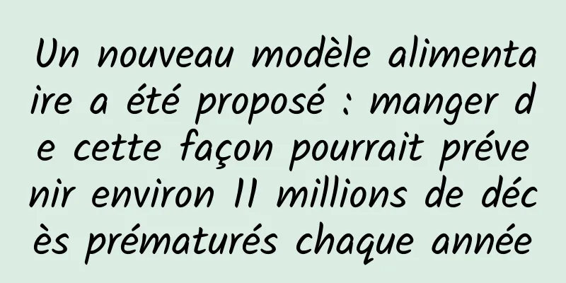 Un nouveau modèle alimentaire a été proposé : manger de cette façon pourrait prévenir environ 11 millions de décès prématurés chaque année