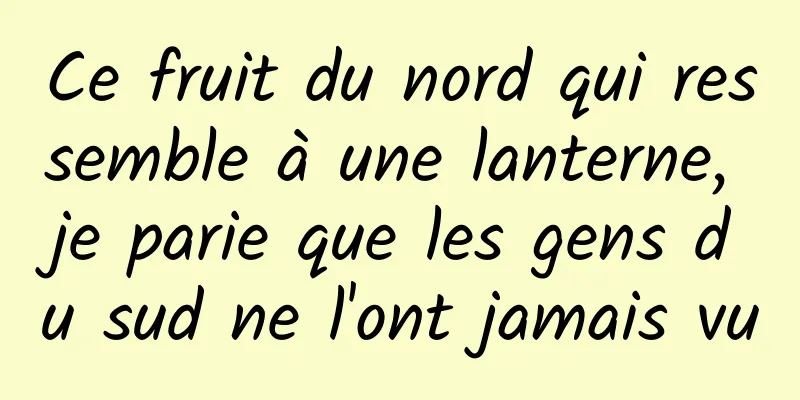 Ce fruit du nord qui ressemble à une lanterne, je parie que les gens du sud ne l'ont jamais vu