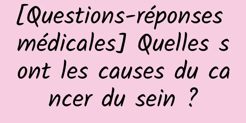 [Questions-réponses médicales] Quelles sont les causes du cancer du sein ?