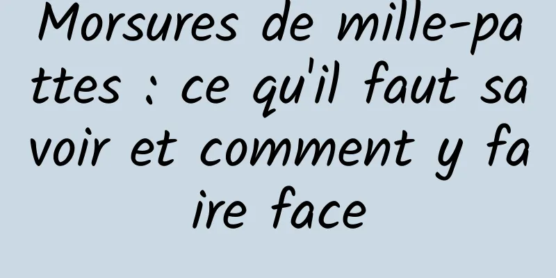 Morsures de mille-pattes : ce qu'il faut savoir et comment y faire face