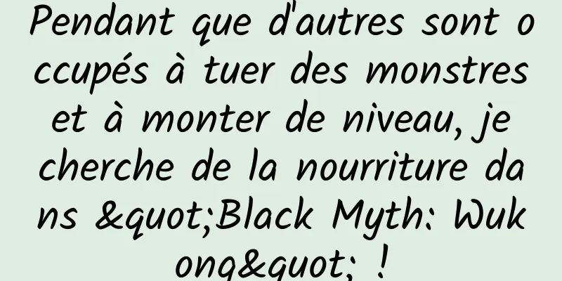 Pendant que d'autres sont occupés à tuer des monstres et à monter de niveau, je cherche de la nourriture dans "Black Myth: Wukong" !