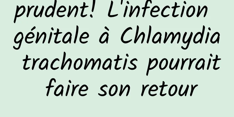 prudent! L'infection génitale à Chlamydia trachomatis pourrait faire son retour