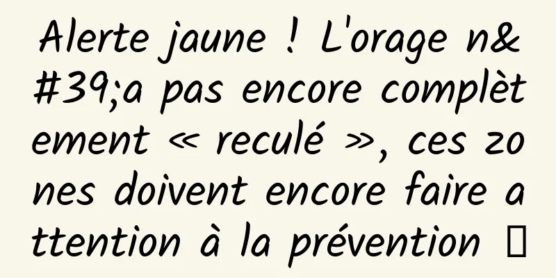 Alerte jaune ! L'orage n'a pas encore complètement « reculé », ces zones doivent encore faire attention à la prévention →