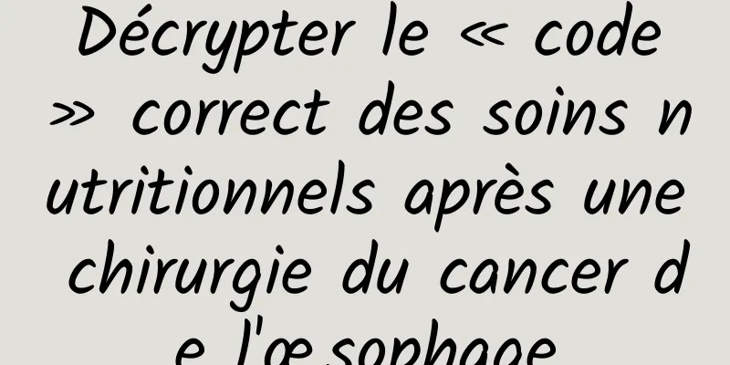 Décrypter le « code » correct des soins nutritionnels après une chirurgie du cancer de l'œsophage
