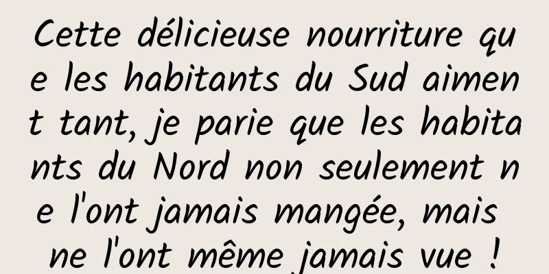 ​Cette délicieuse nourriture que les habitants du Sud aiment tant, je parie que les habitants du Nord non seulement ne l'ont jamais mangée, mais ne l'ont même jamais vue !