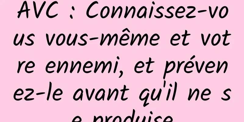 AVC : Connaissez-vous vous-même et votre ennemi, et prévenez-le avant qu'il ne se produise
