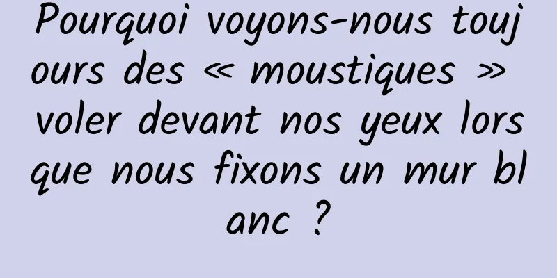 Pourquoi voyons-nous toujours des « moustiques » voler devant nos yeux lorsque nous fixons un mur blanc ?
