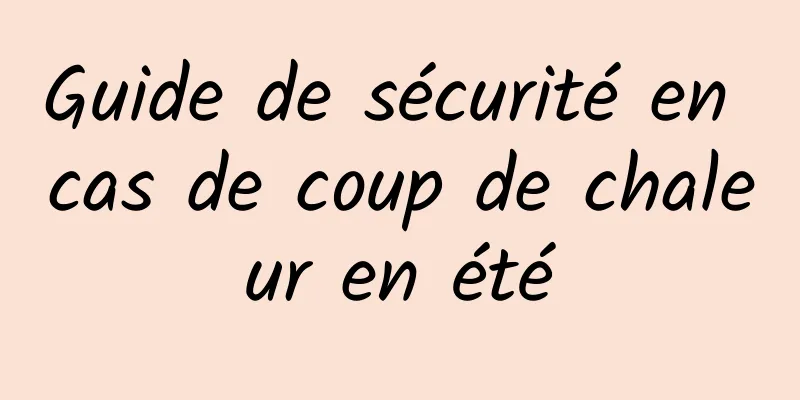 Guide de sécurité en cas de coup de chaleur en été