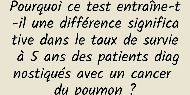 Pourquoi ce test entraîne-t-il une différence significative dans le taux de survie à 5 ans des patients diagnostiqués avec un cancer du poumon ?