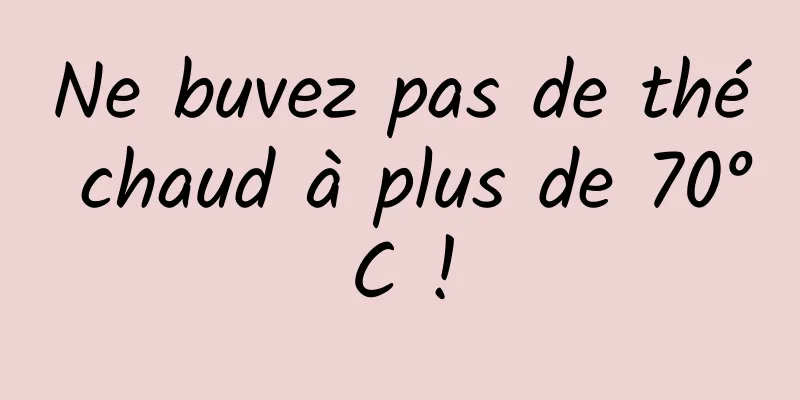 Ne buvez pas de thé chaud à plus de 70°C !