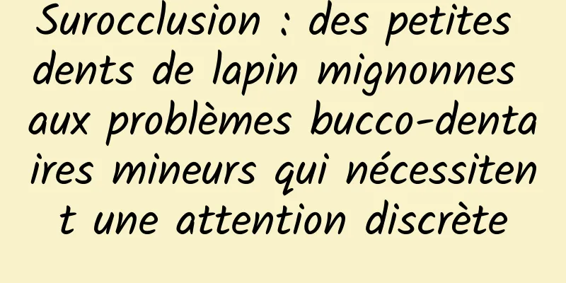 Surocclusion : des petites dents de lapin mignonnes aux problèmes bucco-dentaires mineurs qui nécessitent une attention discrète