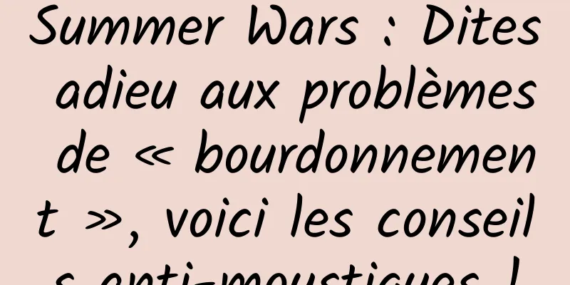 Summer Wars : Dites adieu aux problèmes de « bourdonnement », voici les conseils anti-moustiques !