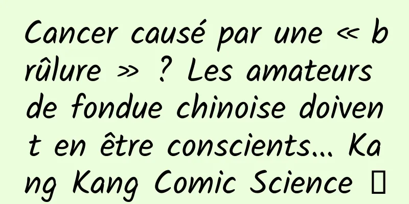Cancer causé par une « brûlure » ? Les amateurs de fondue chinoise doivent en être conscients... Kang Kang Comic Science ④